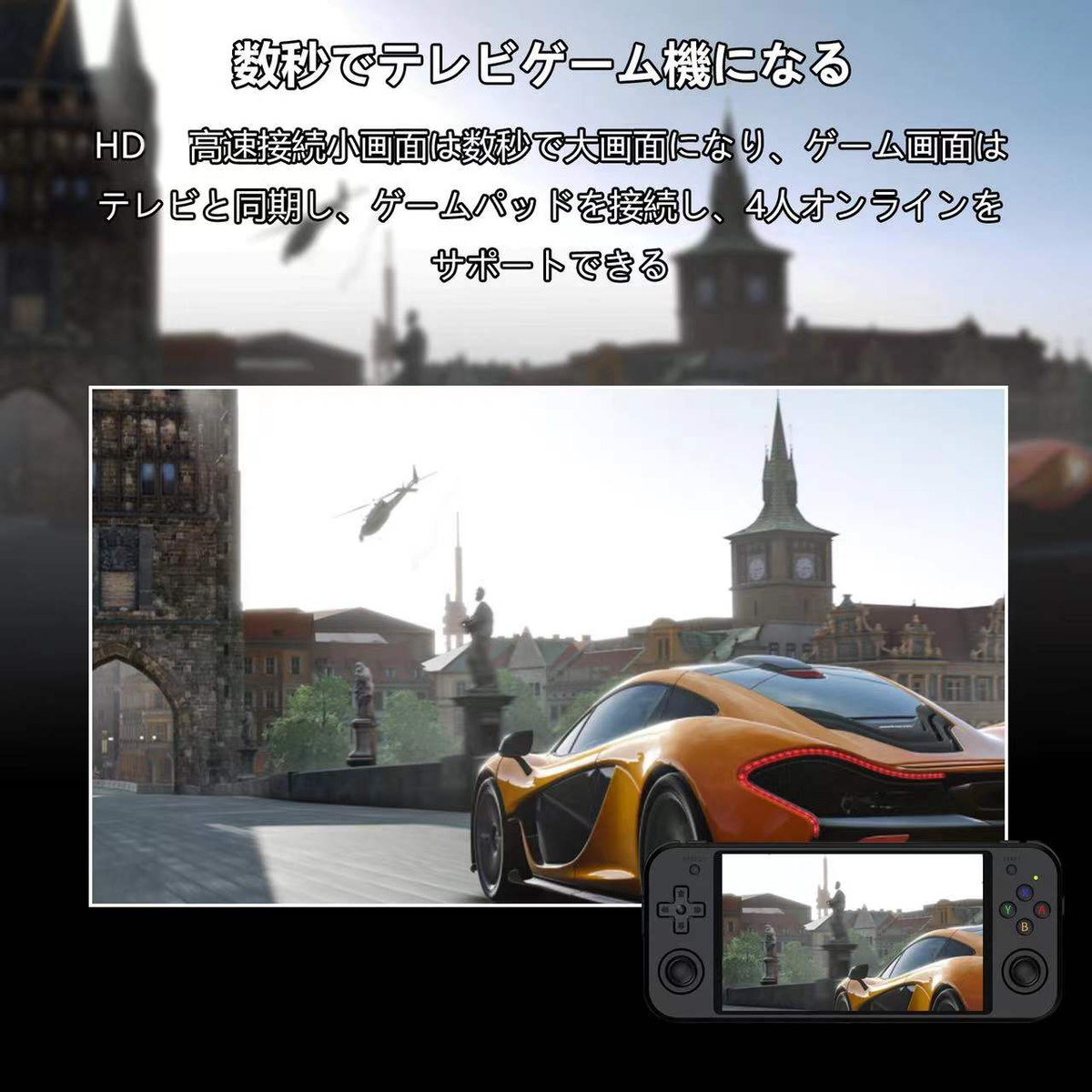 RG552のゲーム画面をテレビにHD出力する使用例