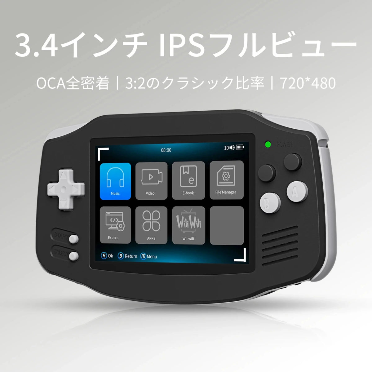 RG 34XXの3.4インチIPSディスプレイと3:2の画面比率