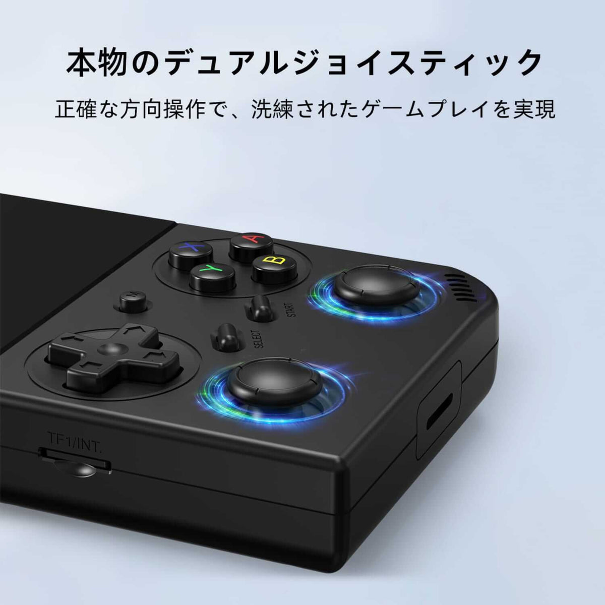 RG 35XXProの2本のジョイスティックと操作部の拡大図