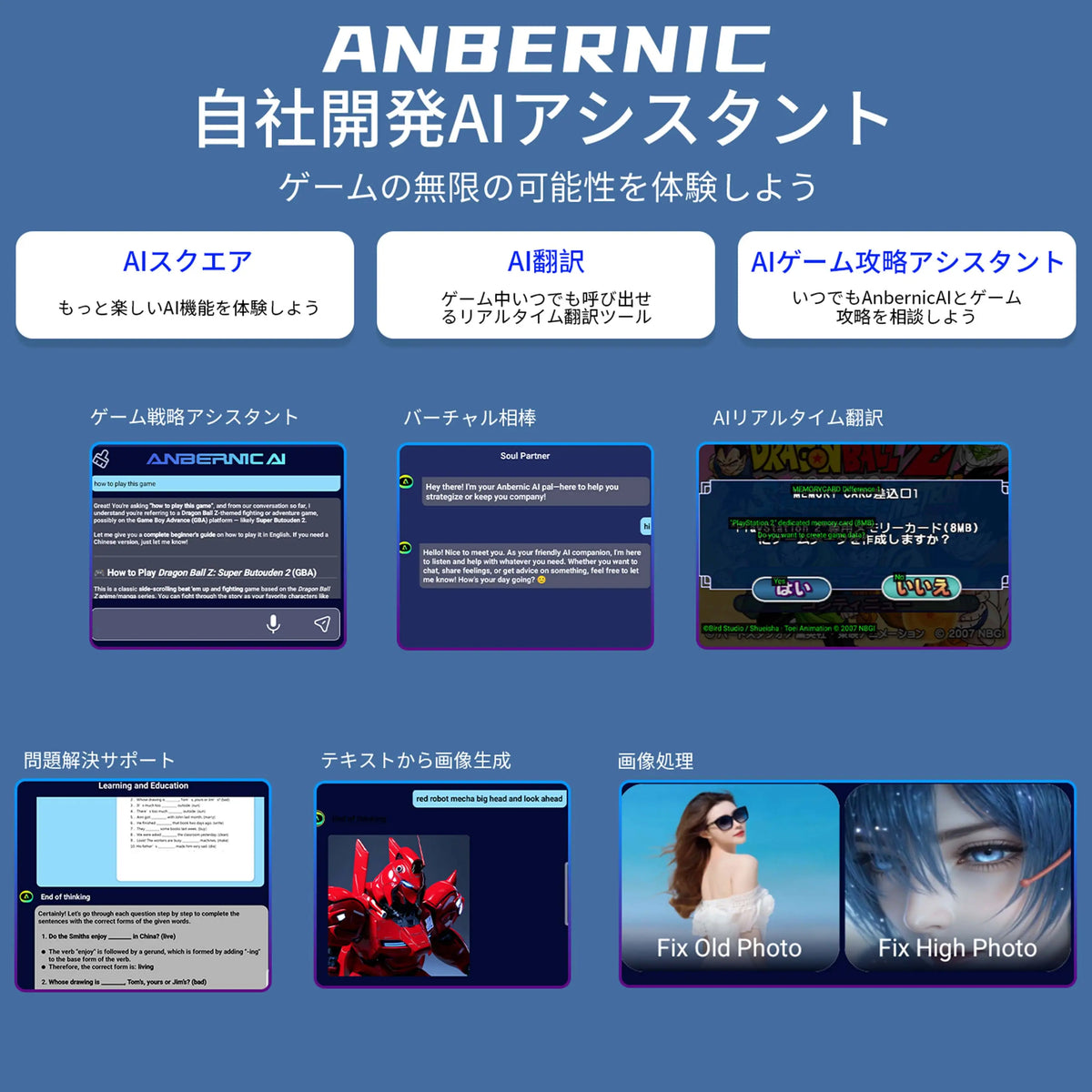 RG 406V向けANBERNIC AIの翻訳・ゲーム攻略・画像生成機能の紹介