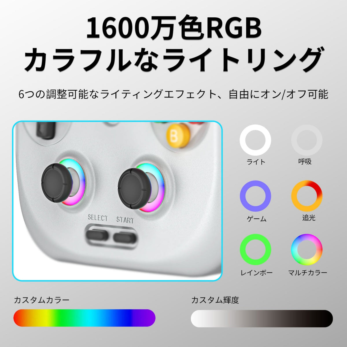 RG 406VのRGBジョイスティックライトと色・明るさの調整