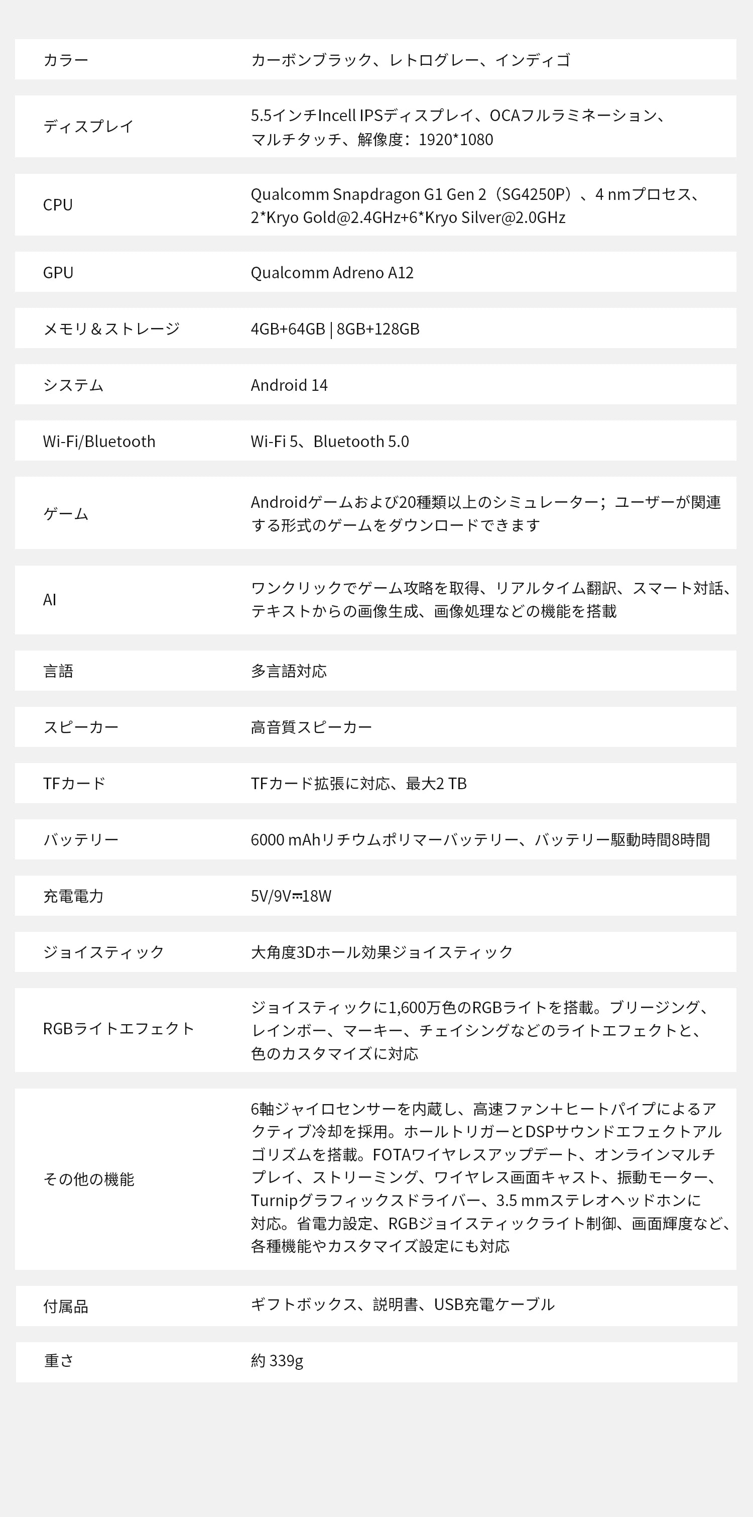 黒いハンドヘルドゲーム機。中央画面にゲームが表示され、左に十字キー、右にアナログスティックとカラーボタンがある。